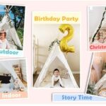 Nyra Decor Portable Teepee Tents with Padded Mat and Cushions Free Kit Bag For 2-14 Year Old, Grey Pink