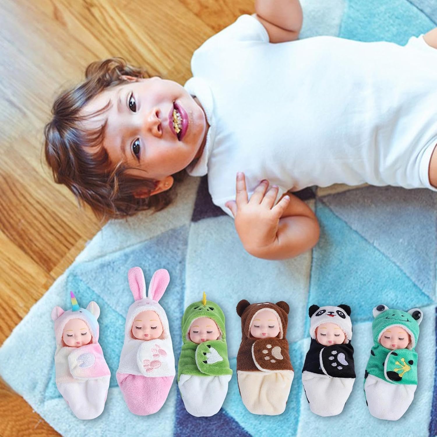 Orianscent Animal Series Sleep Adorable Doll for Realistic Doll Accessories | Toddler Doll Toys | Cuddle Doll for Kids and Newborns Toddlers Boys Girls (Little Dinosuar Sleeping)