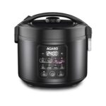 AGARO Regal Electric Rice Cooker, 3 Litres Ceramic Inner Bowl, 750gms (approx. 5 cups) raw rice, SS Steamer, Preset Cooking Functions, Preset Timer, Keep Warm Function, LED Display, Black