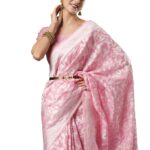 AKHILAM Women’s Banarasi Artificial Silk Saree With Unstitched Blouse Piece