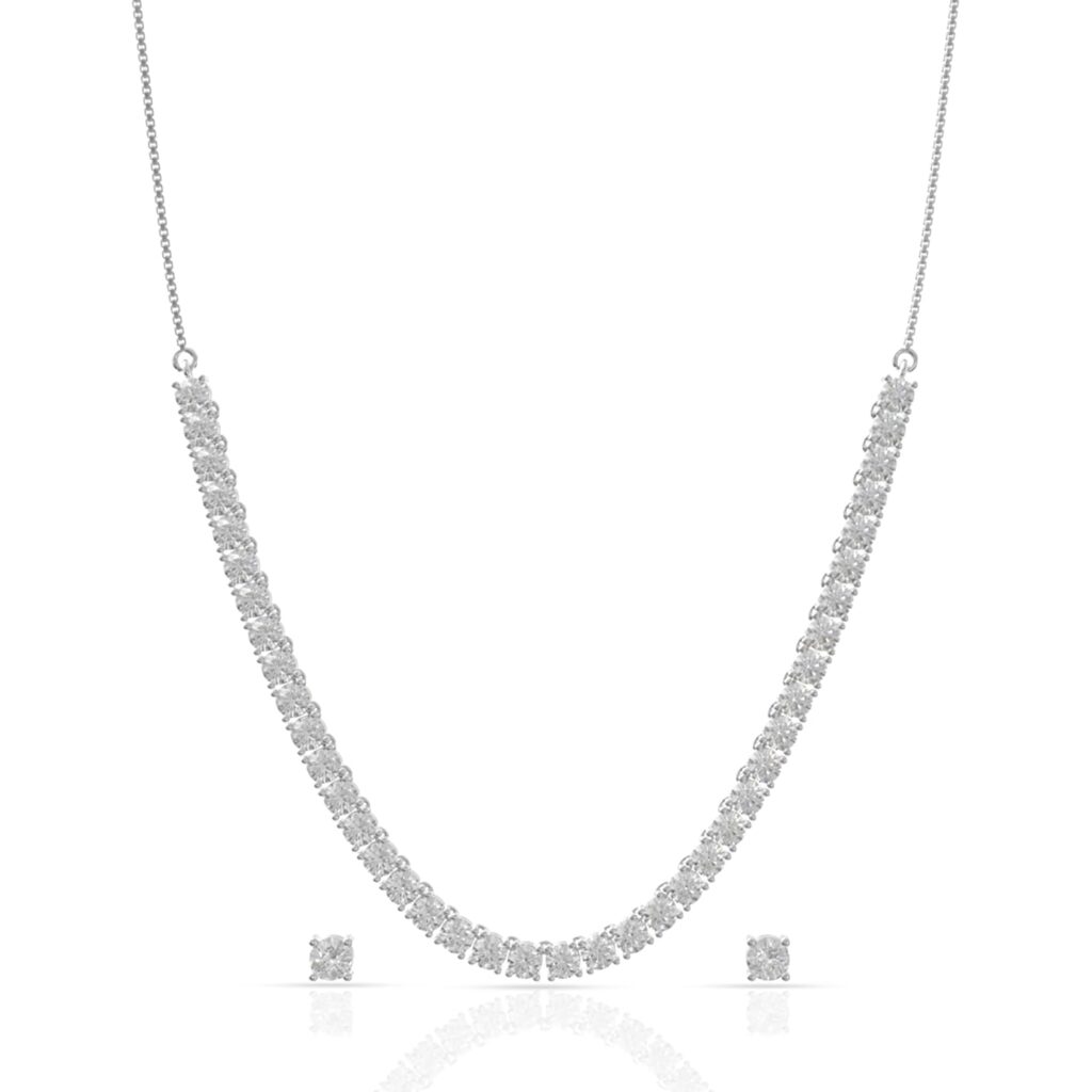 ANAYRA 925 Sterling Silver Necklace Set for Women | Hallmark Certified Silver | Silver Fashion Jewellery for Women | Great for Gifting