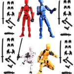 Action Figures, T13 Action Figure, Action Figure Toys Portable and Easy to Use Model Toy Very High Degree of Freedom Multi Articular Mobile Robot Doll Desktop Decoration (Red Blue Yellow and White)