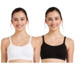 Amazon Brand – Symbol Women’s Cotton Stretch Non Padded Wire Free Full Coverage Camisole Bra (Pack of 2)