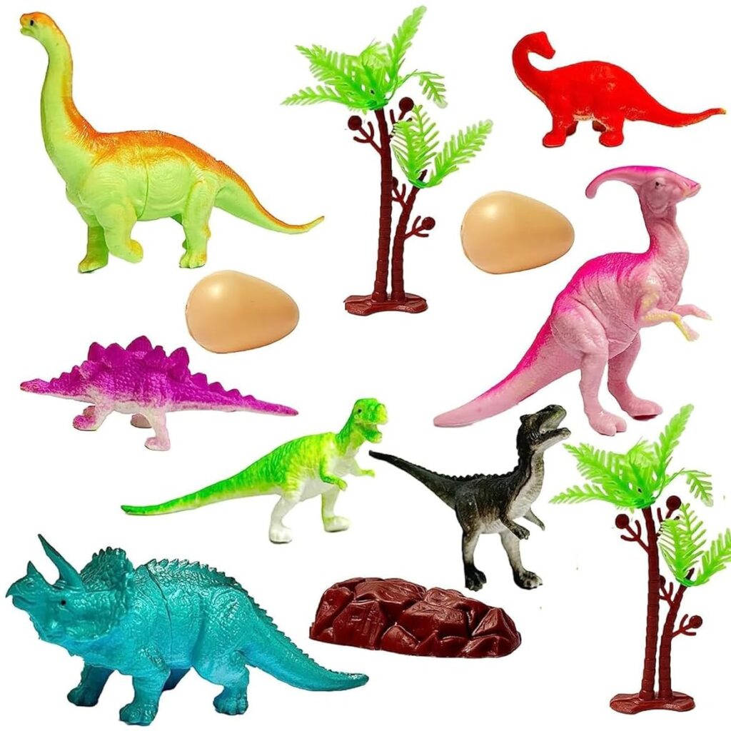Amitasha Egg Dinosaur Action Figure Animal Playset Educational Toy for Kids Boys Girls Gift Set