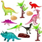 Amitasha Egg Dinosaur Action Figure Animal Playset Educational Toy for Kids Boys Girls Gift Set