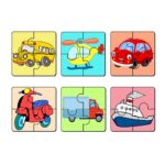 Artvibes Vehicle Wooden Jigsaw Puzzle Games for Children & Kids | Jigsaw Puzzles for Kids Age 2-5 | 4 Pieces Puzzles | Toddler’s Wooden Puzzle (PZ_504N), Set of 6
