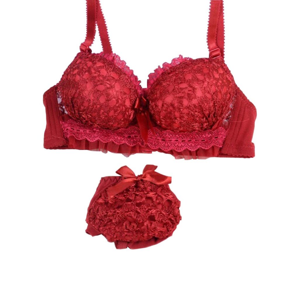 Bahucharaji Creation Women’s Lace Push Up Non-Wired Solid Lingerie Set