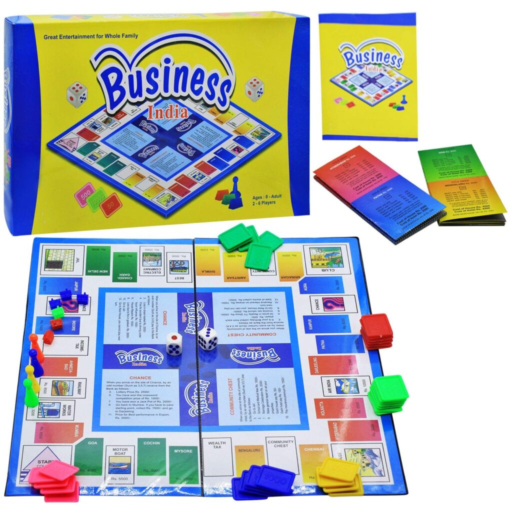 Business Board Game with Coins India 2-6 Players Educational Board Game of Buying, Selling, Banking, Mortgaging, etc. Kids Toys Bonanza Buy Business Game Online Money & Assets Games