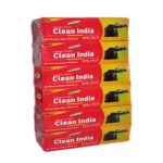Clean India Black Garbage bag Medium Size combo | Pack of 6 Roll | 180 Bags | 48x56cm | 19x21in | compostable | biodegradable | Suitable for Home Kitchen Toilet Office Dustbin