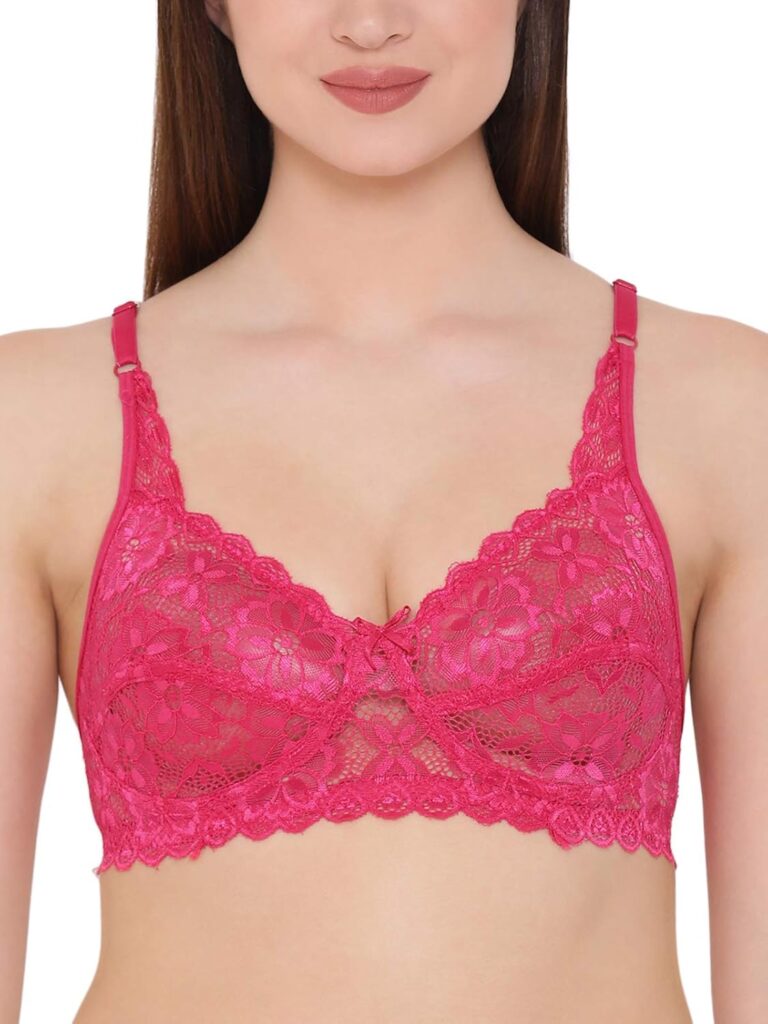 Clovia Women’s Lace Non Padded Wire Free Full Coverage Bra