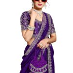DHARMEE Women’s Elegant Designer Sarees – Premium Vichitra Fabric with Embellished Border, Lightweight and Stylish Ethnic Wear – Perfect for Parties, Weddings, and Festive Occasions