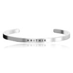 ETCHCRAFTEMPORIUM Personalised Silver Bracelet | Glossy Silver Finish | Adjustable in Size | Bracelet For Men & Women
