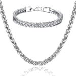Fashion Frill Silver Chain For Men Fashion Jewellery Double Coated Popular Silver Plated Elegant Necklace Stainless Steel Silver Chains For Men Boys Stylish Chains Necklaces 22 Inches
