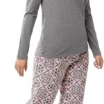 Fruit of the Loom Women’s Sueded Jersey Crew Top and Fleece Pant Sleep Set