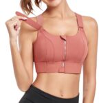 GLAMORAS Women Polyester Spandex High Impact Front Zip Sports Bra Longline Fitness Criss Cross Back Crop Tops for Gym, Yoga & Workout – Size: M-4XL