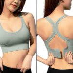 GLAMORAS Women’s Nylon Spandex Padded Non Wired Racer Back Sports Bra for Gym, Cardio, Zumba and Yoga | Everyday Active Wear for Girls | Size M to 2XL