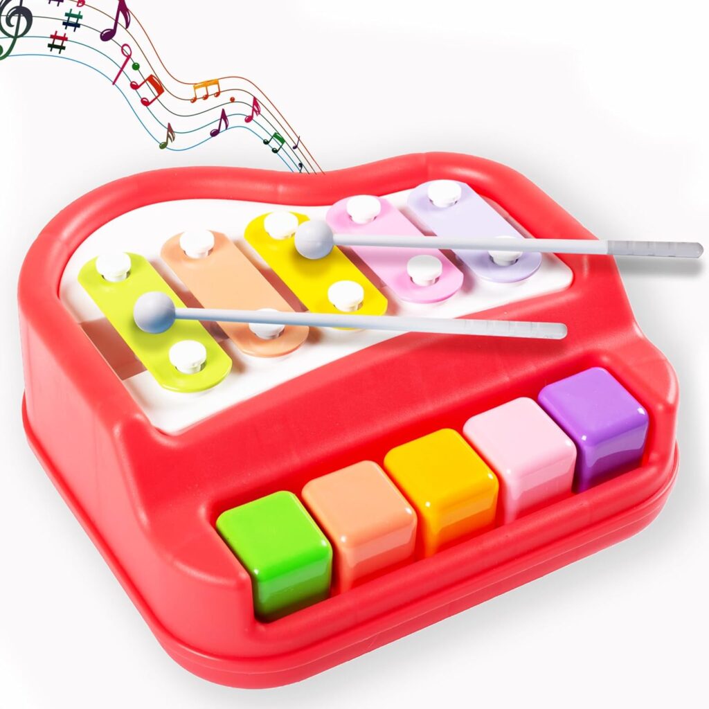 Gooyo 1503 Non Battery 2 in 1 Mini Piano and Xylophone Toy with Colorful Keys & 2 Mallets for Babies/Girls/Boys/Kids/Gifts | (Battery Not Required) (Red) Gooyo 1503 Non Battery 2 in 1 Mini Piano and Xylophone Toy with Colorful Keys & 2 Mallets for Babies/Girls/Boys/Kids/Gifts | (Battery Not Required) (Red)