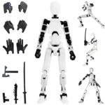 Gozaqe Action Figure Toys,DIY Assembly Dummy 13 Action Figures,Articulated Joints Robot,Desktop Decorations,Gift Idea for Kids & Adults (White)