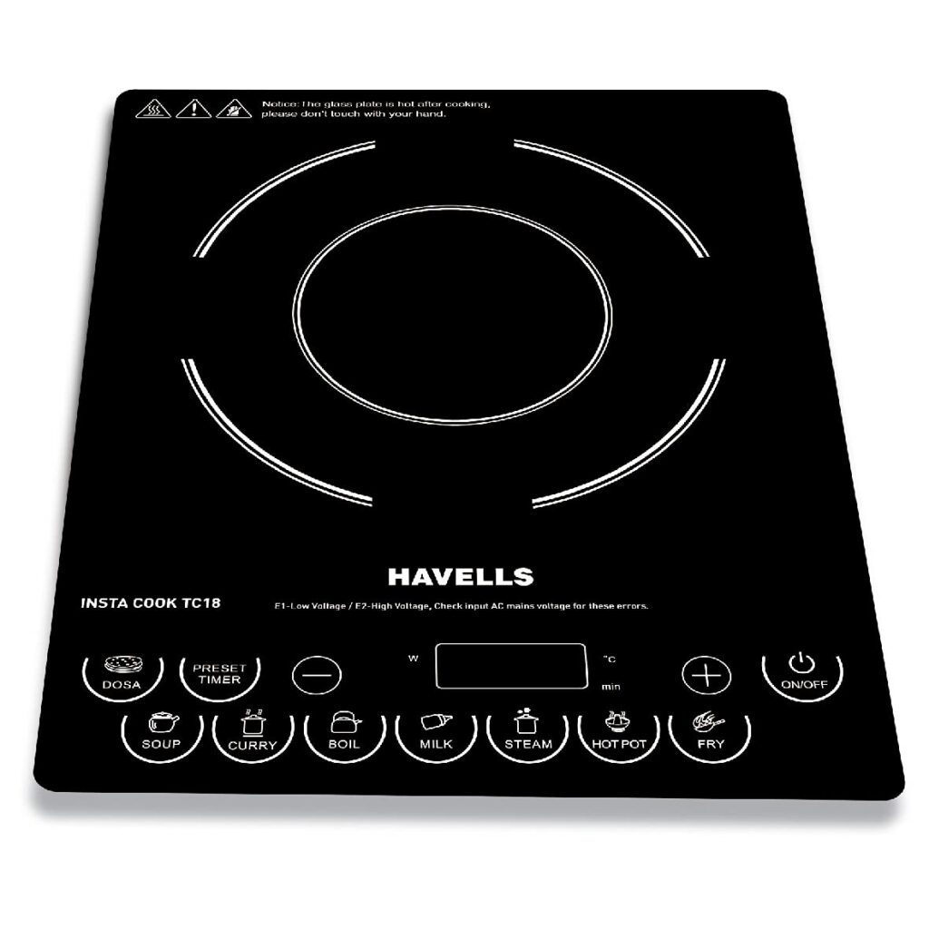 Havells Induction Cooktop Tc 18 1800 Watt (Crystal Glass, Black) (Ghcicdqk180) Havells Induction Cooktop Tc 18 1800 Watt (Crystal Glass, Black) (Ghcicdqk180)