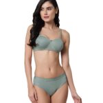 Imsa Moda Cotton Lingerie Half Padded Wire Free Bra Panty Set for Women’s