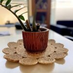 Juctos Handcrafted 6-Inch Round Jute Placemats Set of 2 | Eco-Friendly, Natural Color, Easy to Clean, Rustic Farmhouse Style Table Mats for Dining, Centerpiece, Home & Office Décor