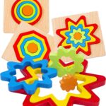 KLIFFOO Toddler Puzzles Games Wooden Toys Montessori Rainbow Shape Sorting Puzzle Toys Toddlers Activities Preschool Learning Early Educational Birthday Gift Travel For Kids Age 1 2 3 4 Year Old