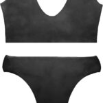Latex Rubber Combination Bra and Bikini (one Size) Black Latex Rubber Combination Bra and Bikini (one Size) Black