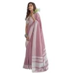 MADHUHANSH Women’s Lucknowi Chikankari Linen cotton Woven Sarees For Women with Blouse sarees for Women