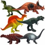 Mallexo Realistic Big Dinosaur Figure Toy Set for Kids 3+ | Set of 6PCs T-rex Dinosaurs Animal Playset Toys for Boys and Girls Dino Animal Action Figurine Decoration Items Birthday Gift for Childrens