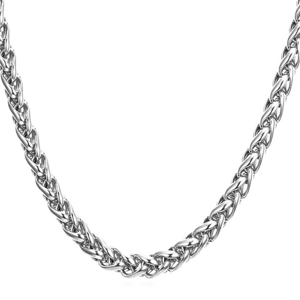Nakabh Stainless Steel Elegant Statement Necklace Chain for Boys and Men