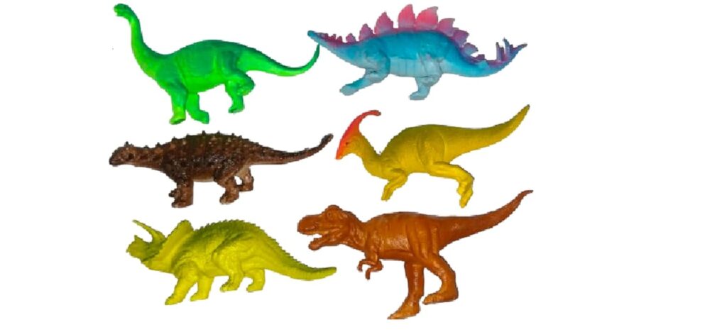 Negi Dinosaur Toy Set of 6 Pcs – Big Dinosaurs Animals Figures Toys Play Set for Kids, Playing Kids Dinosaur Set of 6 Pcs for Kids .. (Multicolours)