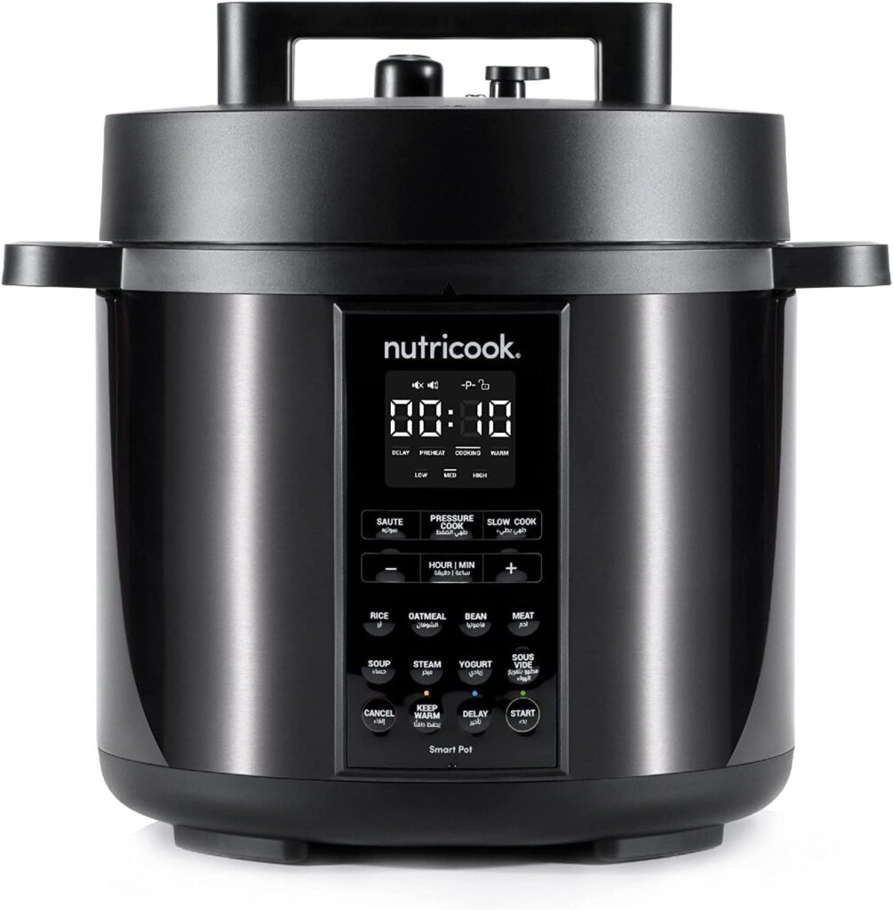 Nutricook Stainless Steel Smart Pot 2 (6 QT | 5.7 Litre), 1000W, 9 In 1 Instant Programmable Electric Pressure Cooker, Slow Cooker, Rice Cooker, Steamer, Saute Pot, Warm Food, Smart Lid Nutricook Stainless Steel Smart Pot 2 (6 QT | 5.7 Litre), 1000W, 9 In 1 Instant Programmable Electric Pressure Cooker, Slow Cooker, Rice Cooker, Steamer, Saute Pot, Warm Food, Smart Lid