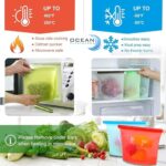 OCEAN PLASTWARES Silicone 1000Ml Reusable Silicon Food Storage Bag Containers Airtight Seal Leakproof Freezer Pouch For Snack,Sous Vide,Liquids,Lunch Preservation,Microwave & Dishwasher Safe Pack Of 3