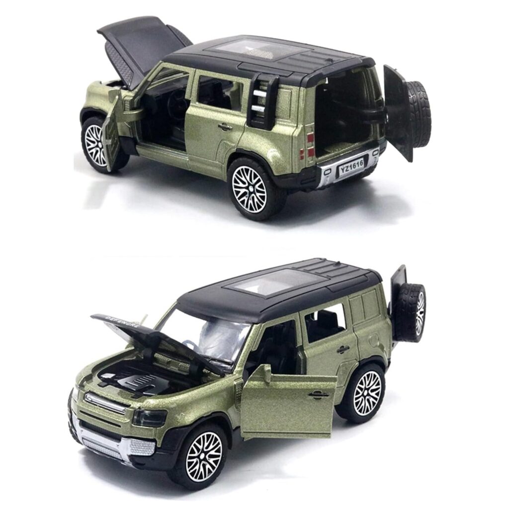 PRIME DEALS Diecast 1:36 Defender Toy Car Metal Body Openable Doors, Bonnet & Boot Pull-Back Action for Kids Diecast Model (Multi Color)
