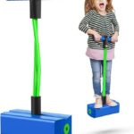 Pogo Stick Toys for Boys Girls, Foam Pogo Jumper for Kids Gifts Outdoor Toys for Toddlers Age 3 and Up Garden Toys Boys Girl Gifts | Pogo Jump Makes Pop Sounds (Green Blue)