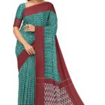SENSAN Women’s Ikat Mercerised Cotton Woven Saree without Blouse Piece [SKU=KVS.IMCS.D2]