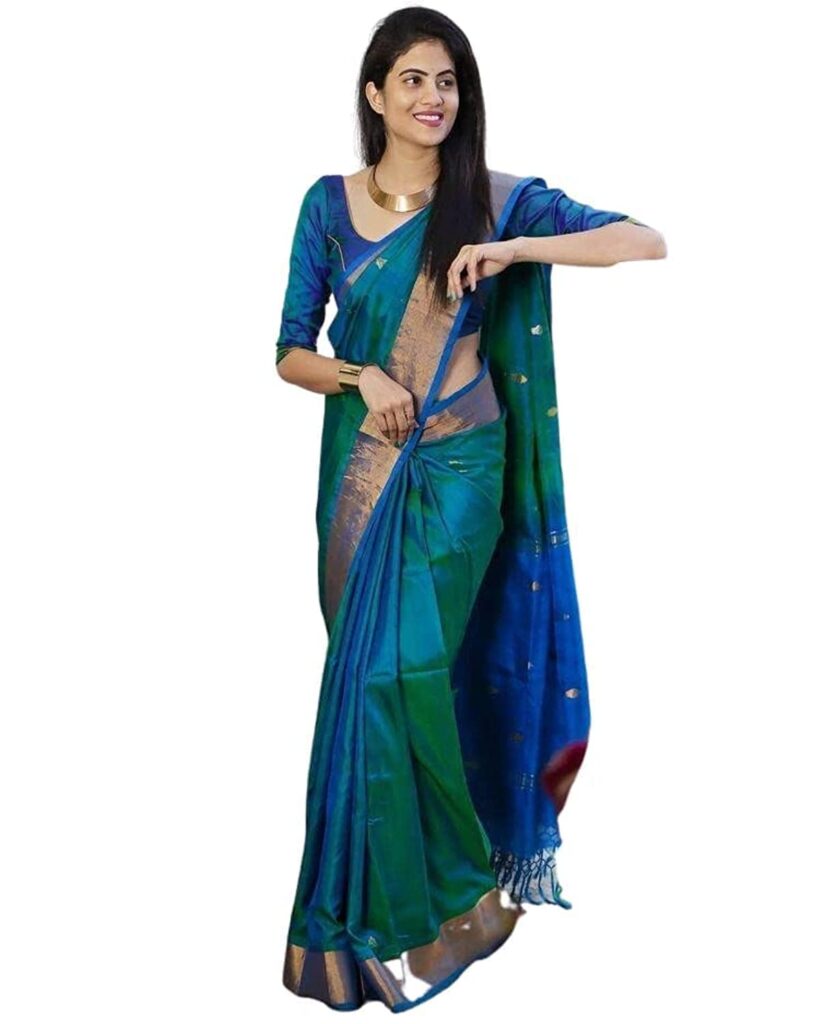 SGF11- Women’s Kanjivaram Woven Soft Silk Saree With Blouse Piece