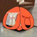 SILVER SHINE Foldable Kids Play Tent House | Pop-Up Playhouse for Boys & Girls (Up to 10 Years) | Multi-Purpose Indoor & Outdoor Tent with Mosquito Net | Fun Orange Theme – Easy Setup & Portable