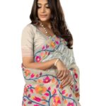SIRIL Women’s Cotton Jacquard Saree With Unstitched Blouse Piece