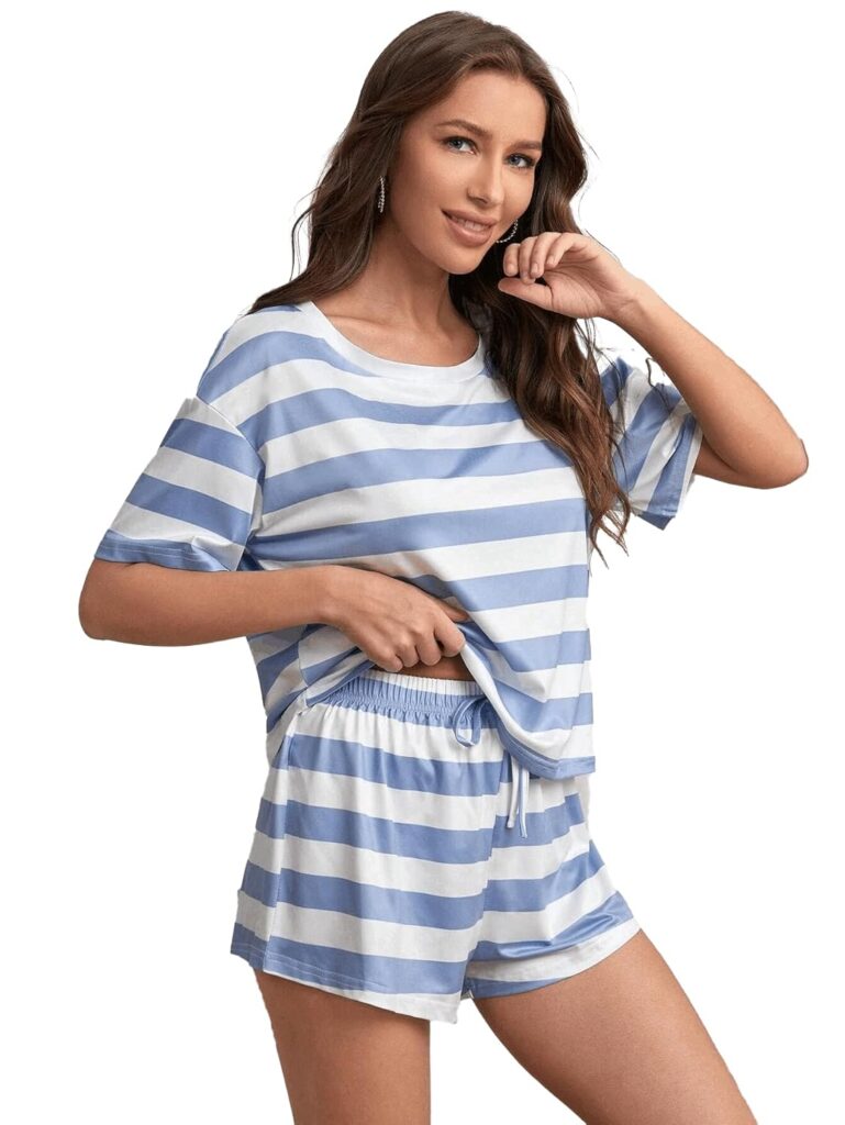 SMOWKLY Women’s Casual Printed Cotton Blend Nightsuit Co-ord Set || Short Cute Pajama & Top Night Dress || Everyday Nightwear Pyjama Set