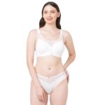 SOIE Women’s Full Coverage Padded Bra and Mid Rise Brief with Lace Detailing