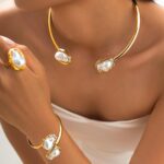 Shining Diva Fashion Latest Stylish Design Fancy Bracelet Ring Necklace Jewellery Set for Women (16556s)