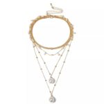 Shining Diva Fashion Latest Stylish Multilayer Metal Chain Pendant Necklace for Women