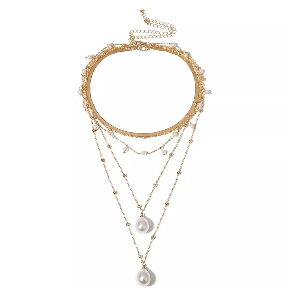 Shining Diva Fashion Latest Stylish Multilayer Metal Chain Pendant Necklace for Women