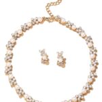 Shining Diva Fashion Necklace Jewellery Set for Women Latest Stylish Design Fancy Pearl Choker (15219s)