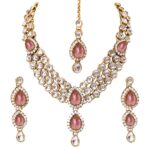 Shining Diva Latest Stylish 18k Gold Plated Traditional Kundan Necklace Jewellery Set for Women