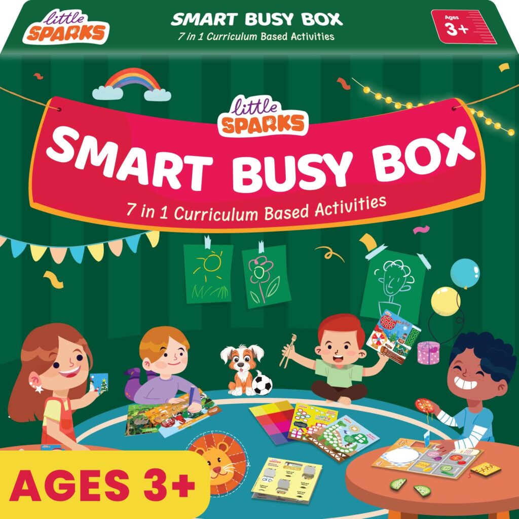Smartivity Montessori Based Busy Box for 3,4,5 Years Old Unisex I 7in1 Preschool Learning Activity Kit for Toddlers 3-6|Birthday Gift for Kids|Educational Toy Vocabulary,Fine Motor Skill,Multicolor