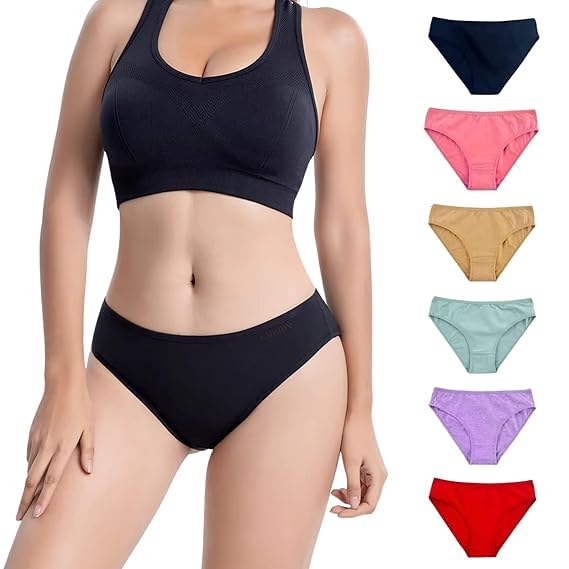 SunFlux® Women’s Cotton Bikini Panties, Super Combed Hipster Mid Waist Full Coverage Stretch Cool Underwear for Women Breathable Chaddi for Women