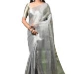 T.J. SAREES Raga Tisue Women’s Handloom Tissue Silk Saree with Blouse Piece T.J. SAREES Raga Tisue Women’s Handloom Tissue Silk Saree with Blouse Piece