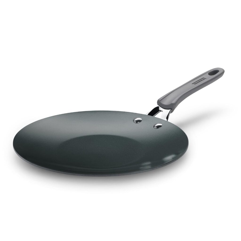 TRAMONTINA Velo 26cm Forged with Ceramic Reinforced Interior Roti Tawa|Concave Tawa|Tawa for Chapati Paratha|Gas/Induction Cookware|Stainless Steel Handle|Silicone Grip|Sand Beige